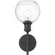 Axel 1 Light 6.5 inch Matte Black Wall Sconce Wall Light in Clear Glass